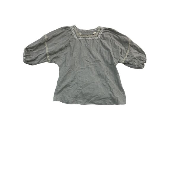 Bubble sleeve embroidered top - Picture 2 of 6